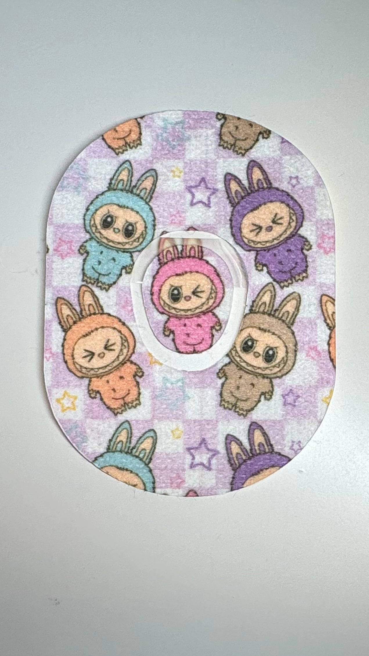 Labubu-Inspired Diabetes Overpatch for Dexcom G7/G6, Libre, and Omnipod (Design #1)