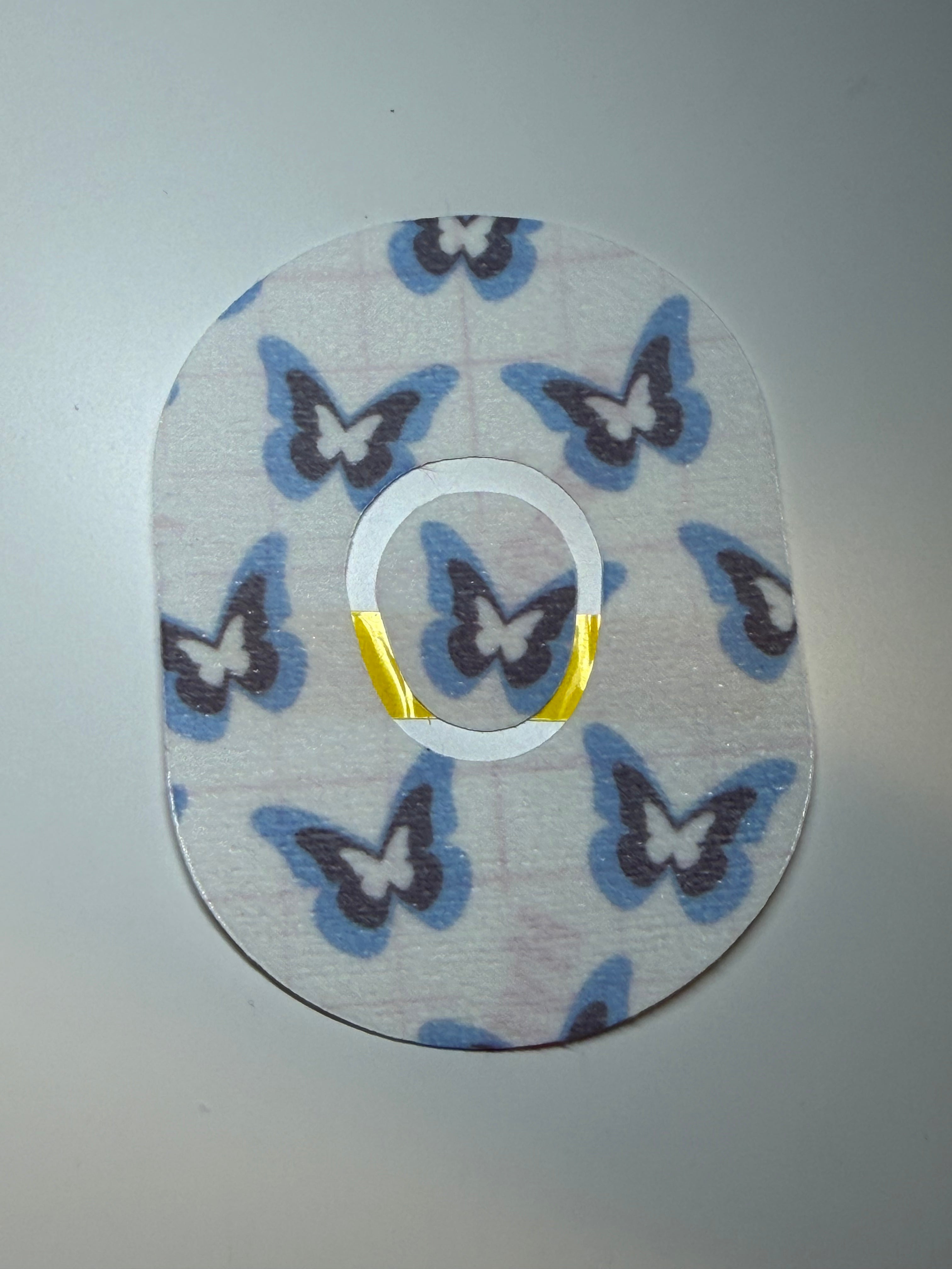 Blue Butterflies Diabetes Overpatch for Dexcom G7/G6, Libre, and Omnipod